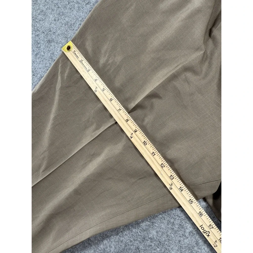 Van Heusen Studio Pleated Dress Pants 44/30 Khaki Brown Cuffed Professional
